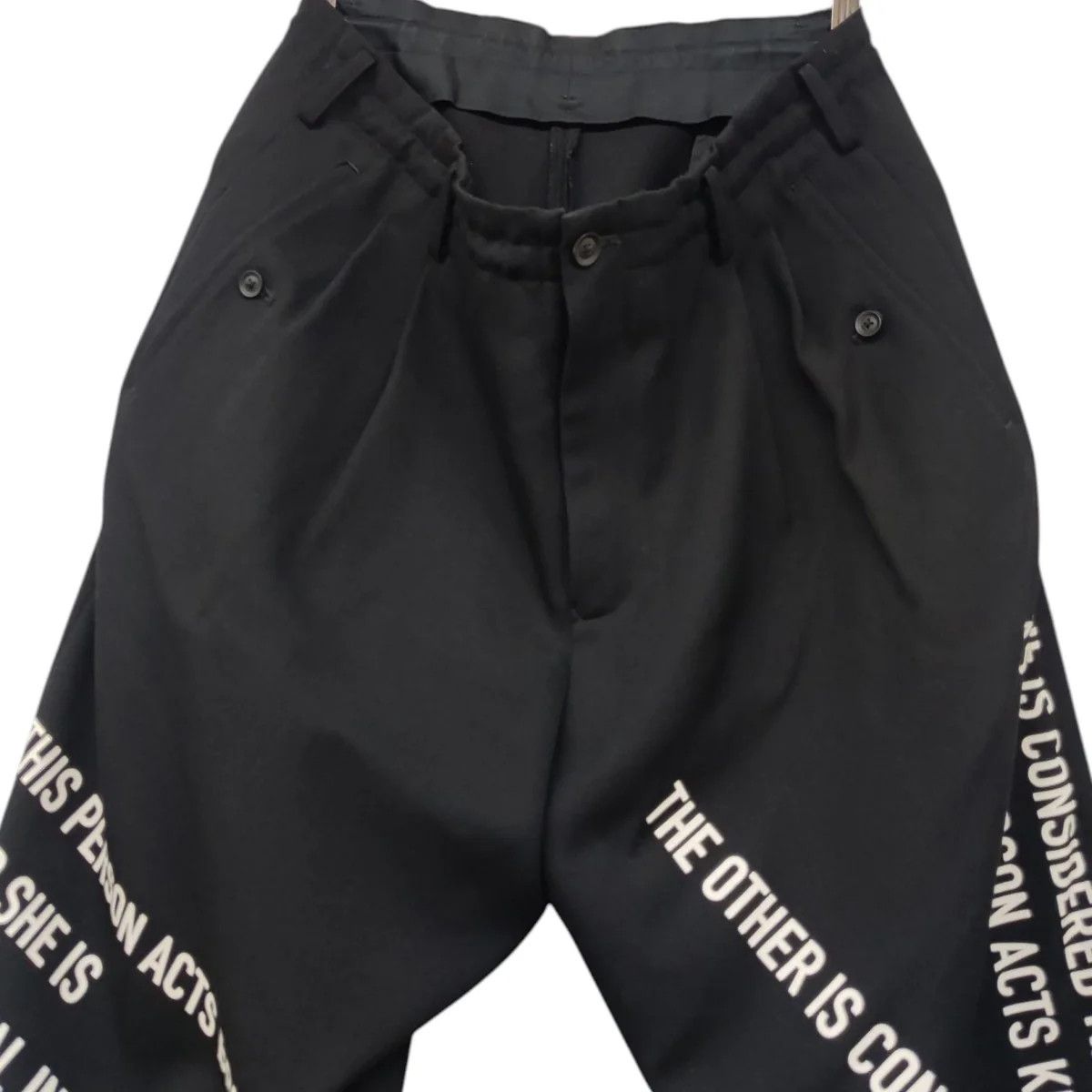 Yohji Yamamoto Yohji Yamamoto pour homme 2021AW 2-tuck message pants Size US 38 / EU 54 - 2 Thumbnail