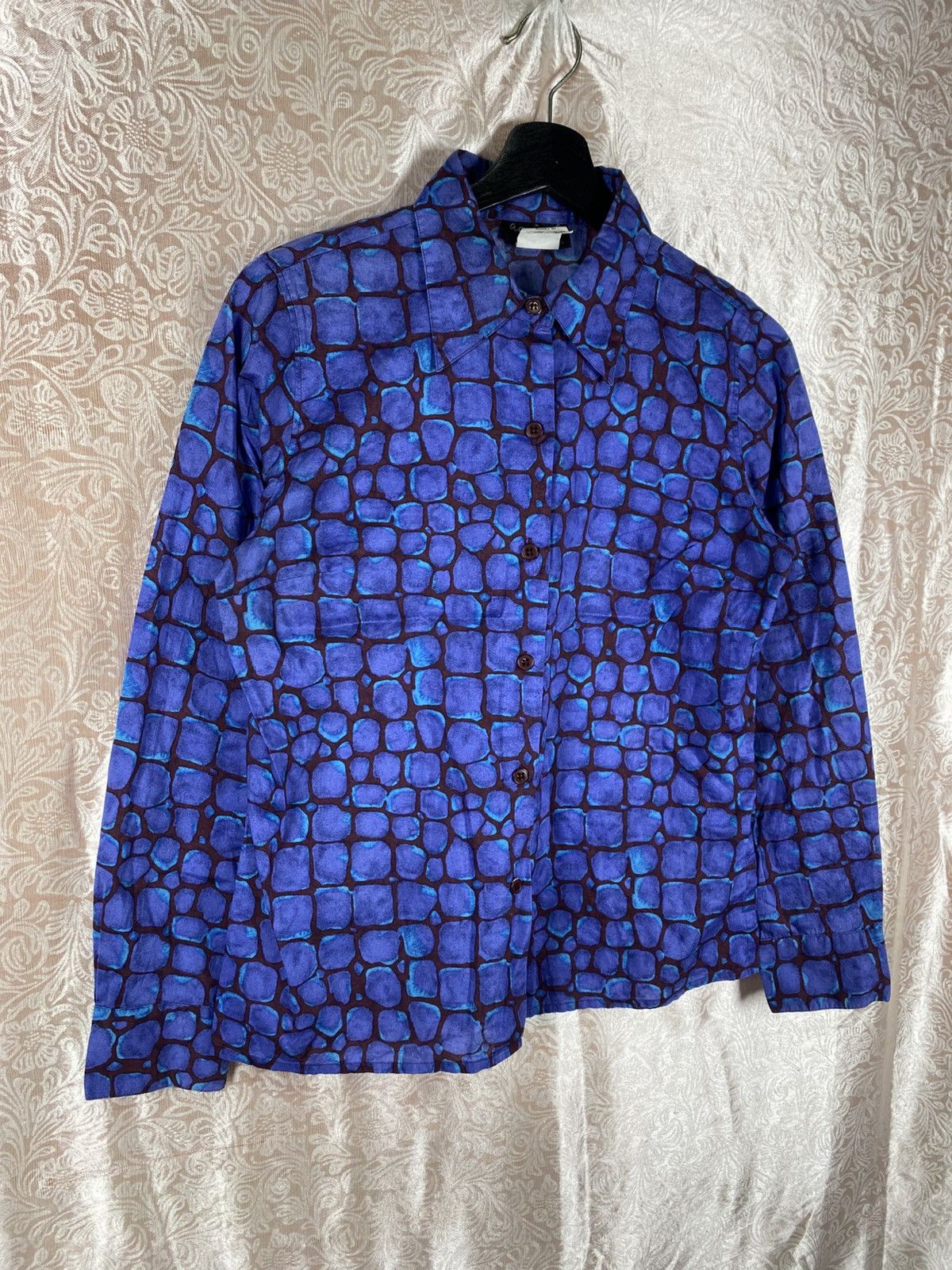 agnes b. Vintage Agnès b. Paris Blue Abstract Pattern Shirt Size 40 Size M / US 6-8 / IT 42-44 - 5 Thumbnail