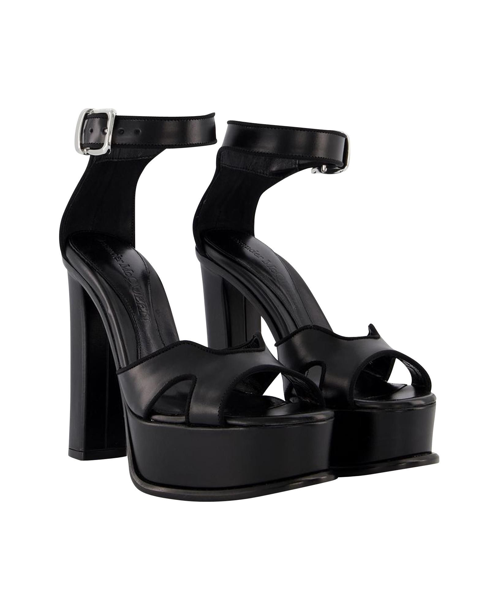 image of Alexander Mcqueen Silver Hardware Leather Pumps Shoes in Black, Women's (Size 6)