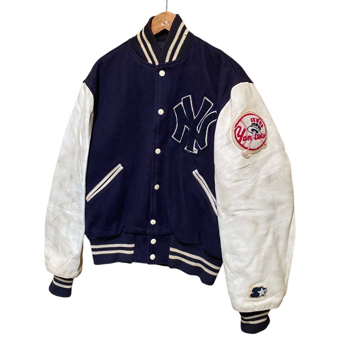 New York Yankees × Vintage 💥 70s NEW YORK YANKEES MLB STARTER SPORT VARSITY JACKET Size US L / EU 52-54 / 3 - 2 Thumbnail