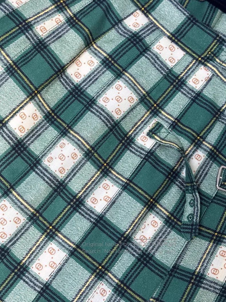 Gucci Gucci Retro green plaid old flower full print irregular pl Size 27" / US 4 / IT 40 - 3 Thumbnail