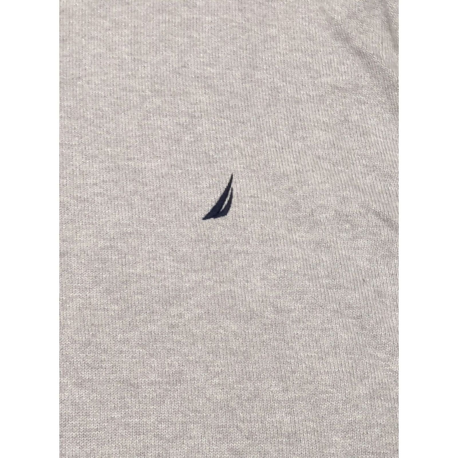 Nautica NAUTICA Sweater Pullover 1/4-Zip 2XL Mock Neck Long Sleeve Cotton Gray Mens Vintage Classic Logo Knit Winter White (Big & Tall) Size US XXL / EU 58 / 5 - 2 Thumbnail