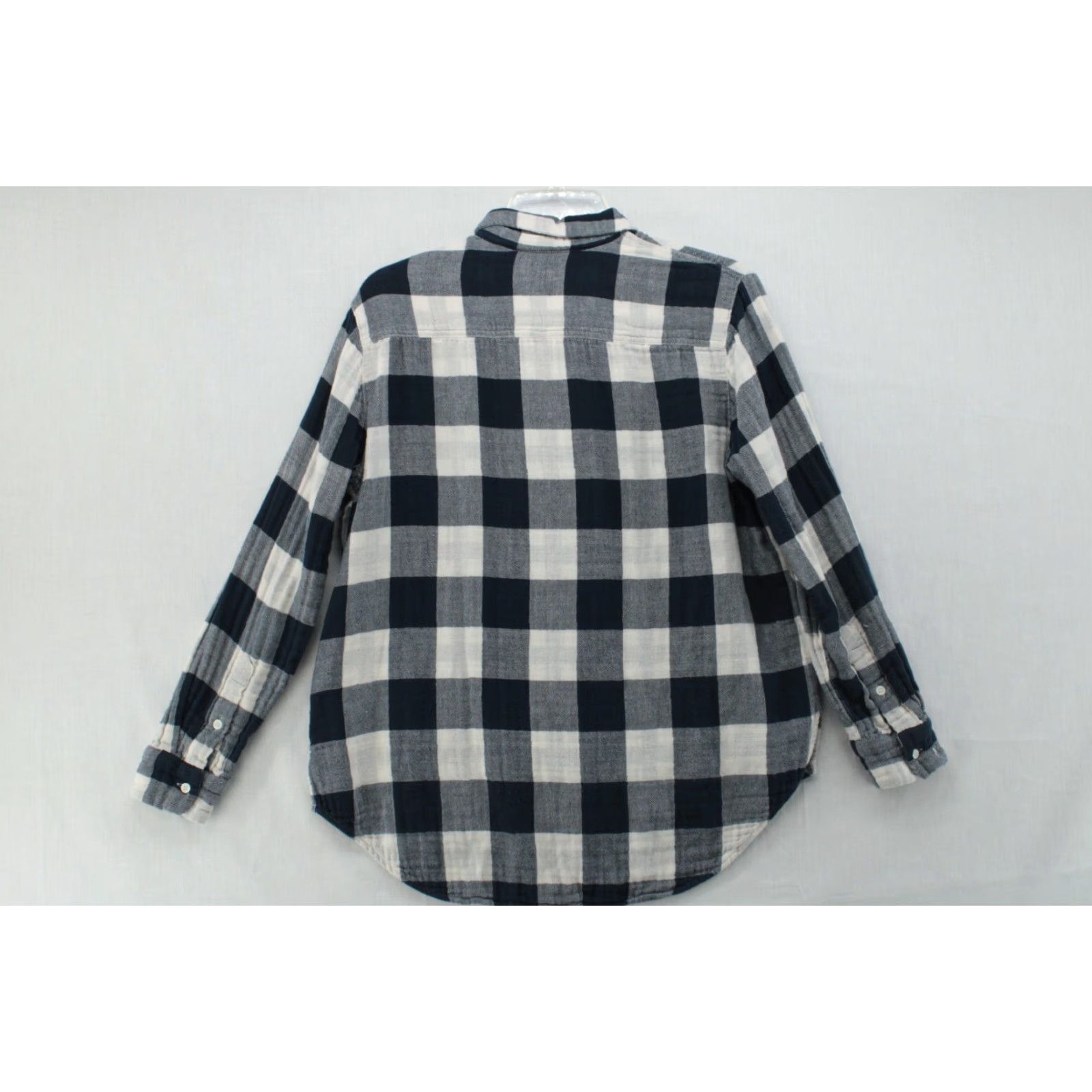 Madewell Madewell Flannel Shirt Women Medium Buffalo Plaid Check Blue Cream Cozy Boho Size M / US 6-8 / IT 42-44 - 7 Thumbnail