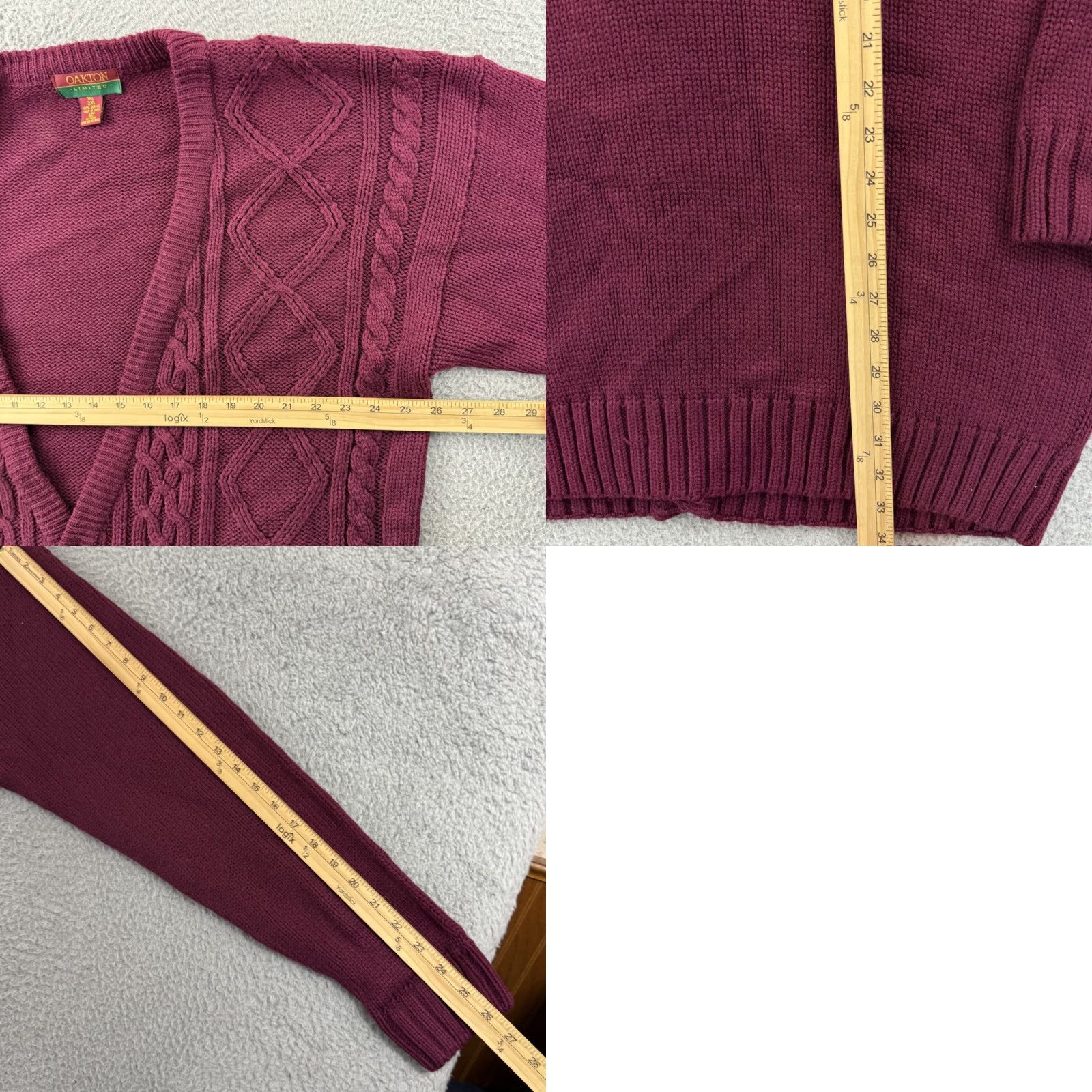Vintage VINTAGE Oakton Cardigan Sweater Men 2XLT Cable Knit Fisherman Red Navy Accents Pockets Heavyweight Knit 90s Preppy Academic Size US XXL / EU 58 / 5 - 8 Thumbnail