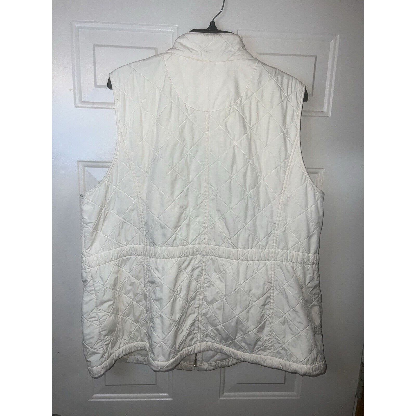 Robert Talbott Talbots White Lined Puffer Vest Women’s Size XL Ivory Jacket Size XL / US 12-14 / IT 48-50 - 6 Thumbnail