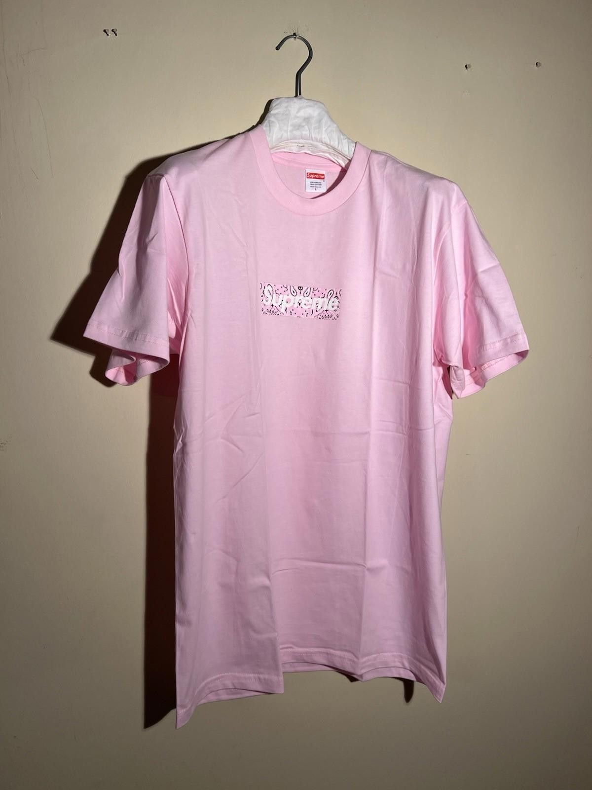 Supreme FW19 Supreme Bandana Box Logo Tee Pink L 2019 Size US L / EU 52-54 / 3 - 3 Thumbnail