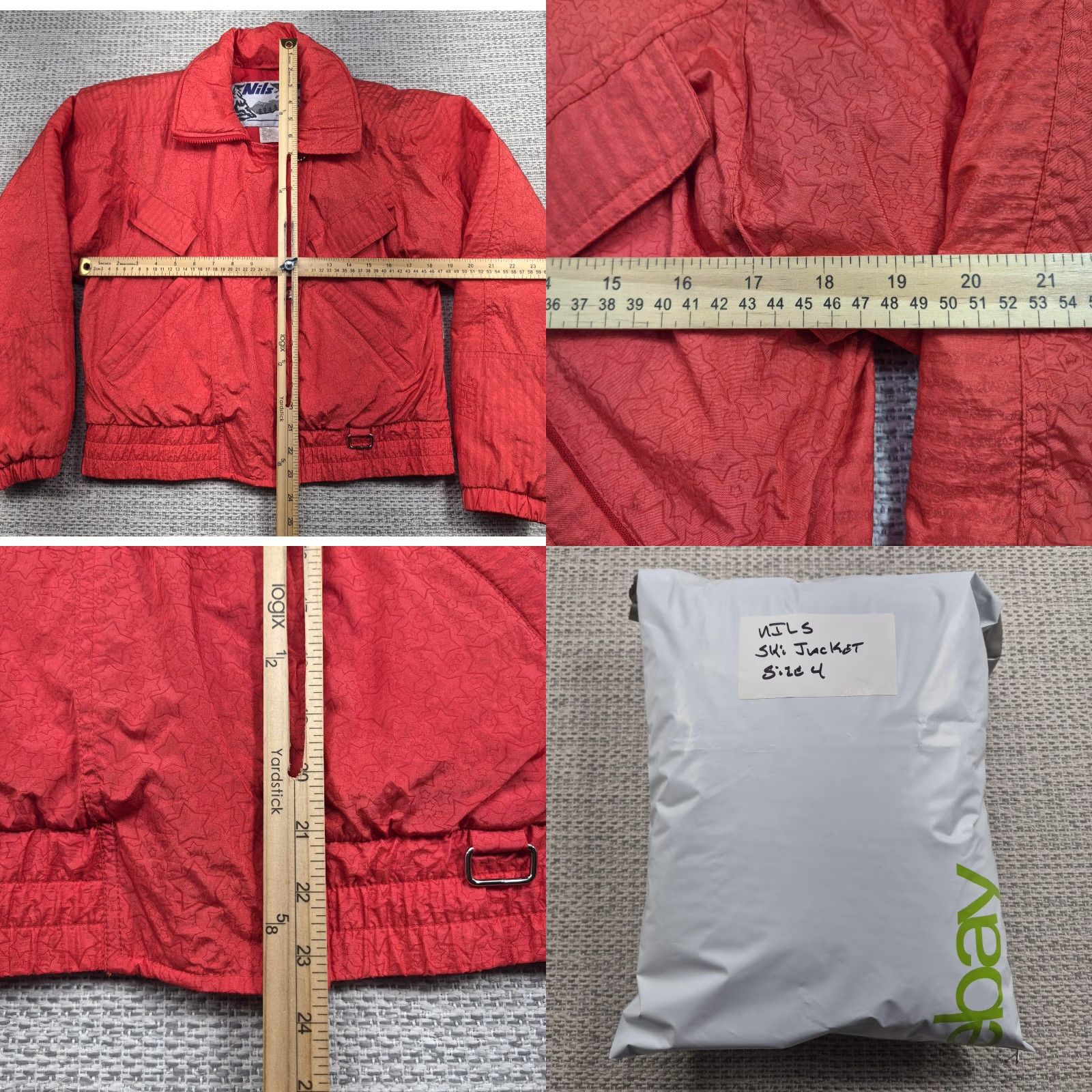 Vintage VINTAGE Nils Jacket Womens 4 Red Star Print Insulated Nylon Bomber Ski Allover Geometric 80s Womens Size S / US 4 / IT 40 - 9 Thumbnail
