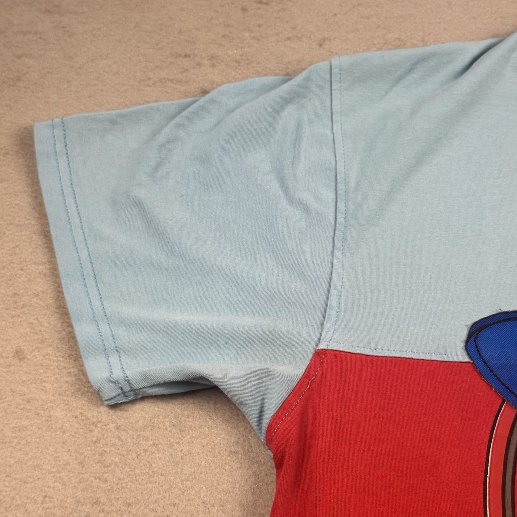 Vintage Bleecker & Mercer Shirt Mens Large Blue Red Graphic Boxer Chenille Patch Tee Size US L / EU 52-54 / 3 - 5 Thumbnail