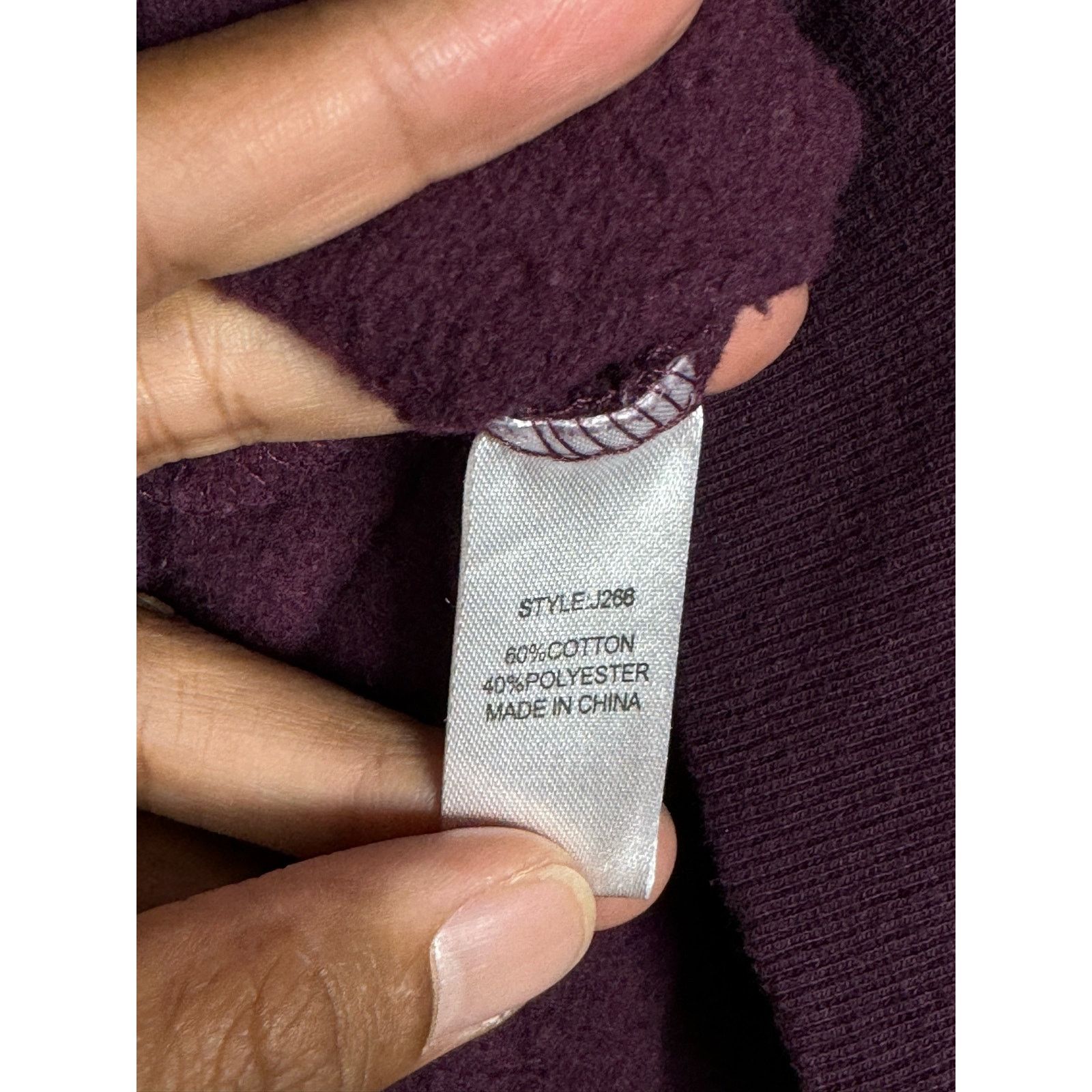 Unknown London Reflex Burgundy Graphic Funnel Neck California Women’s Large Size L / US 10 / IT 46 - 4 Thumbnail