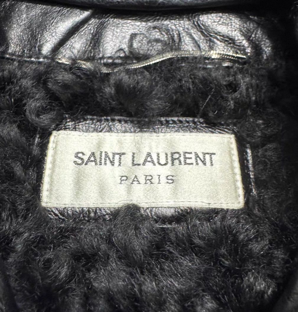 Yves Saint Laurent YSL Black Shearling Leather Jacket for Men. Size US M / EU 48-50 / 2 - 5 Thumbnail