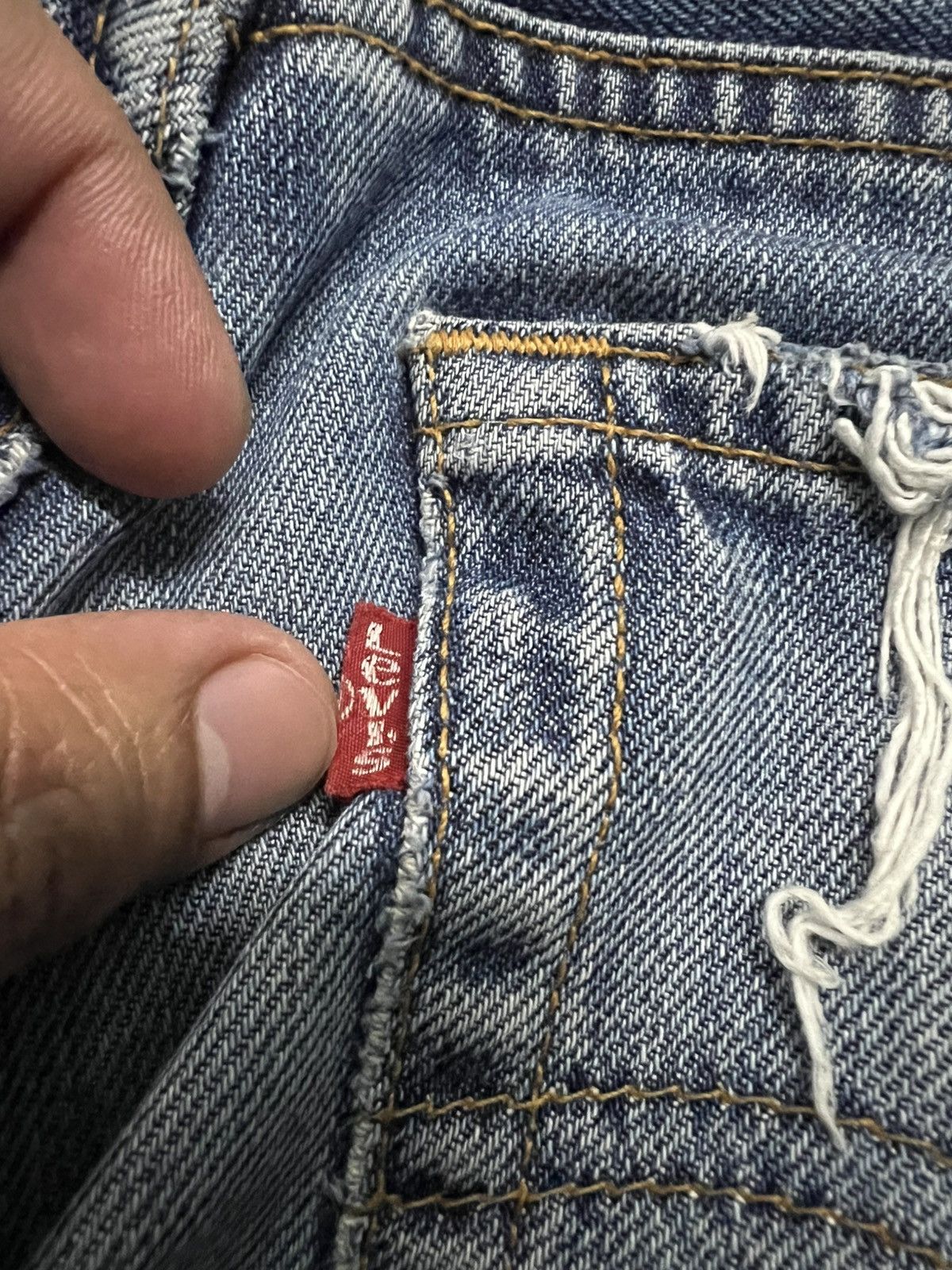 Levi's × Levi's Vintage Clothing 🌈90s Levis 512 Distress Light Wash Baggy Jean Size US 30 / EU 46 - 15 Thumbnail