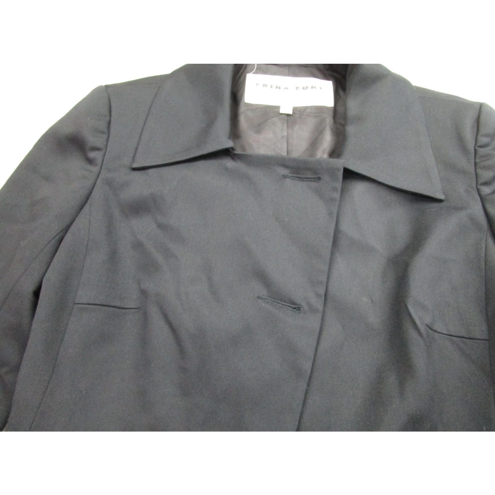 Trina Turk Trina Turk Blazer Womens 2 Black Classic Career Jacket Fitted Stretch Office USA Shirt Size XS / US 0-2 / IT 36-38 - 3 Thumbnail