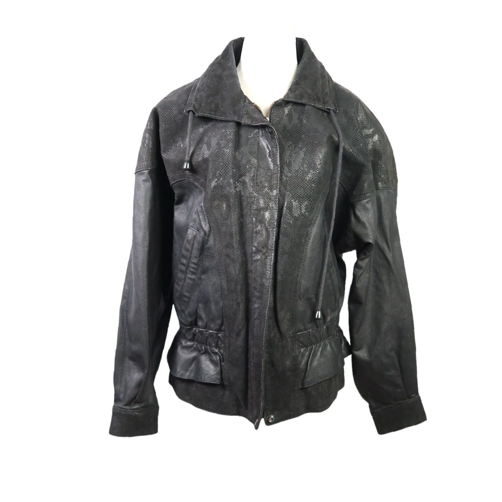 Vintage VINTAGE Wilsons Leather Snake Jacket Leather Suede Feminine 90s Biker Women's M Black Long Sleeve Zip Fall/Winter Casual Womens Size M / US 6-8 / IT 42-44 - 2 Thumbnail