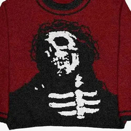 Other Gothic Skeleton Graphic Knit Sweater Size US L / EU 52-54 / 3 - 3 Thumbnail
