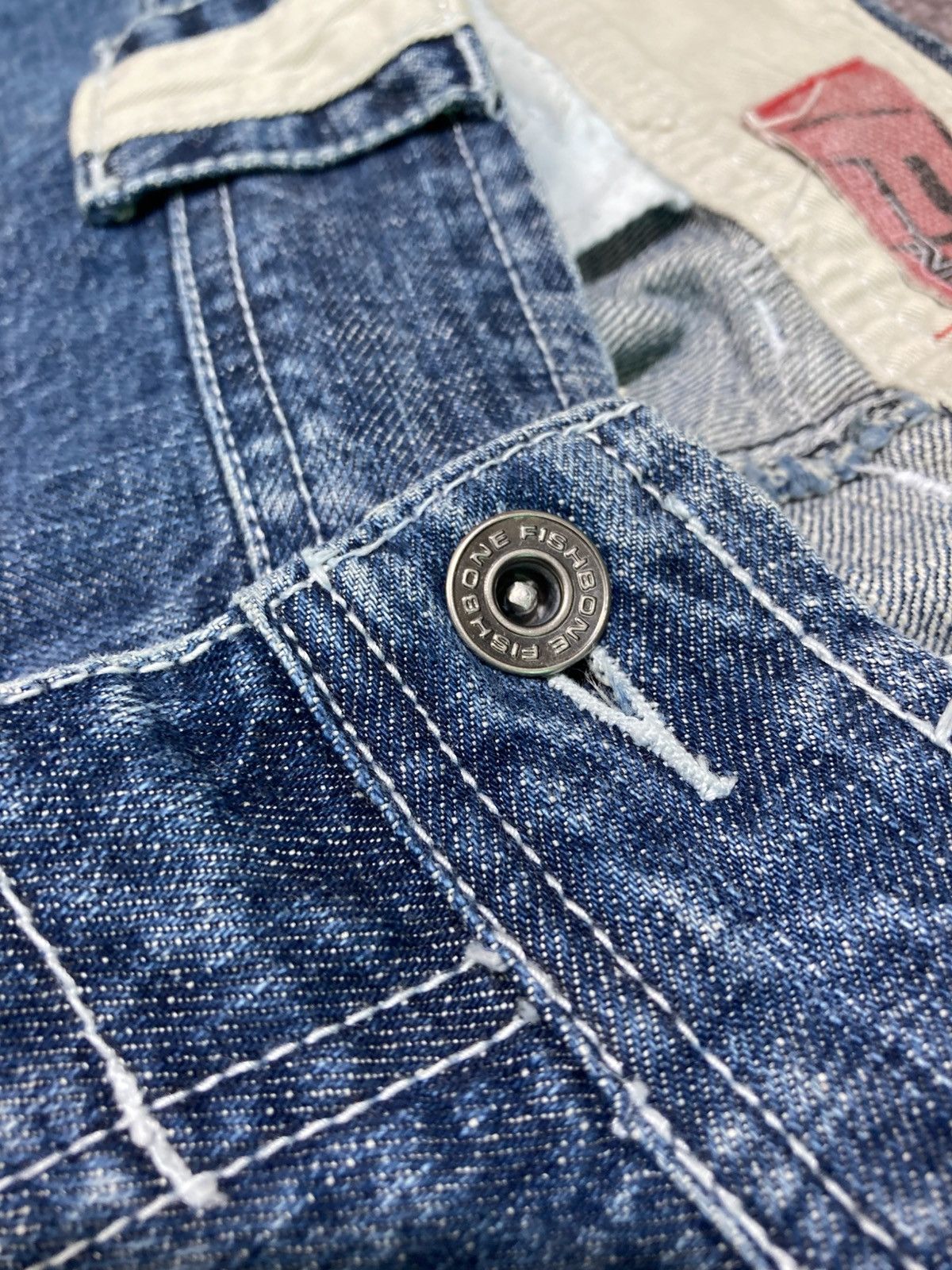 JNCO Vintage Y2K Fishbone Multi-pocket Flared Washed Jeans Pants Size US 30 / EU 46 - 9 Thumbnail