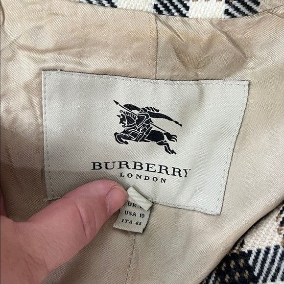 Burberry Burberry Longdon VTG 00's Nova Check Peacoat Double Breasted Size L / US 10 / IT 46 - 11 Thumbnail
