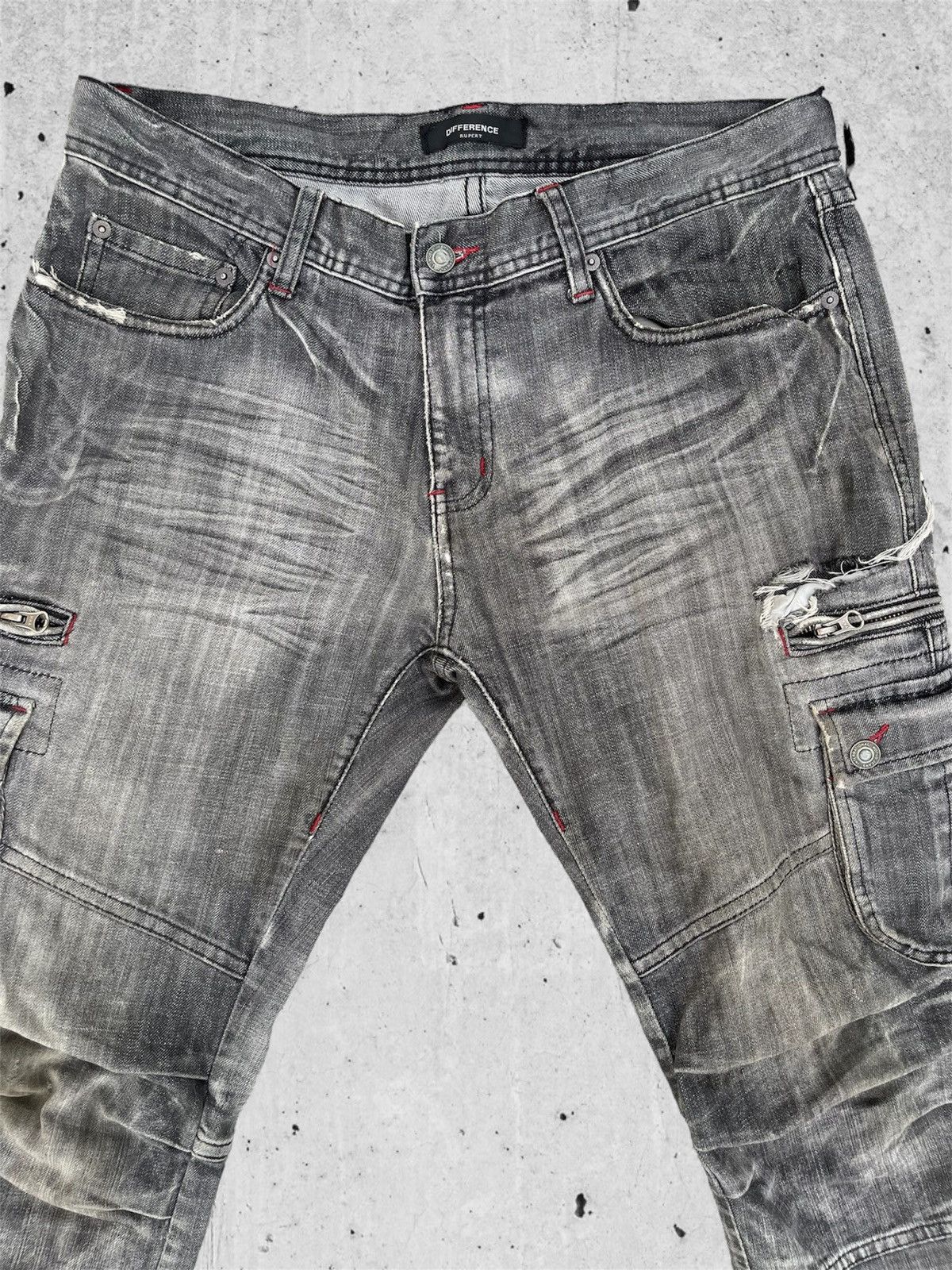 Designer × Jean 🔥 Difrrence Rupert Rusty Distressed Denim W35🔥 Size US 35 - 3 Thumbnail