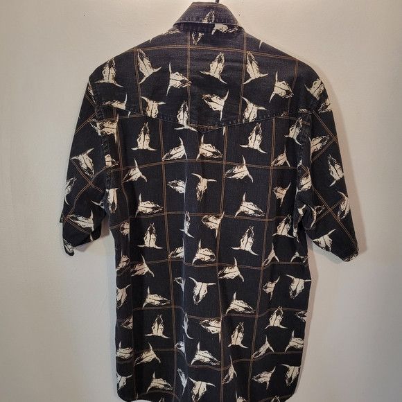 Roper Vintage Roper Bull Skull Black Western Shirt - M Size US M / EU 48-50 / 2 - 2 Thumbnail