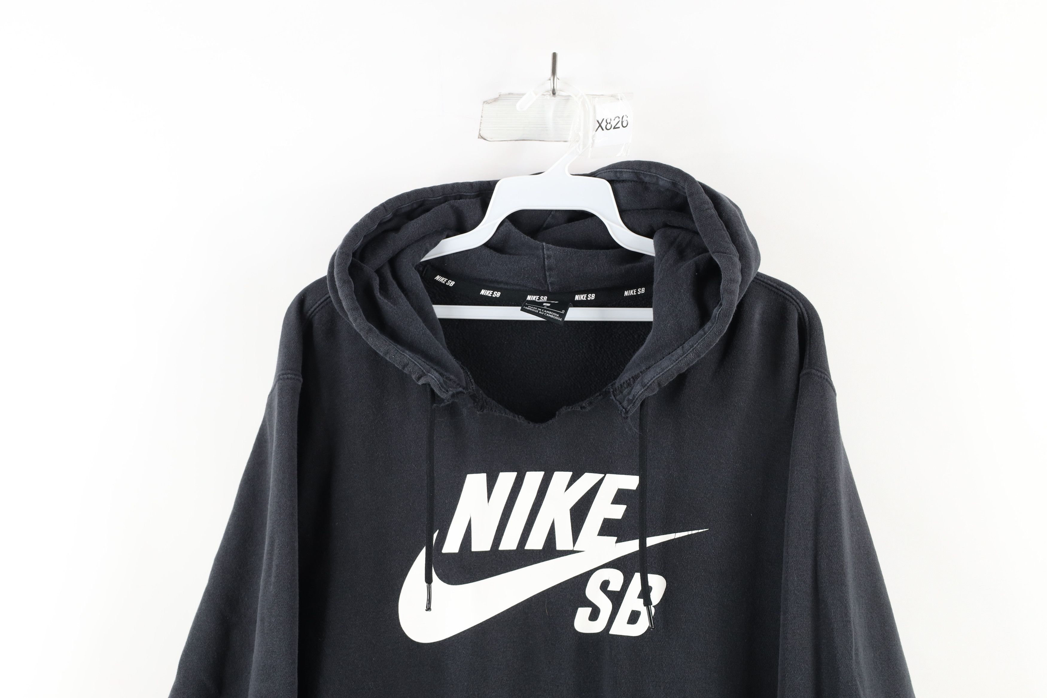 Vintage Nike SB Spell Out Big Swoosh Logo Skateboard Hoodie