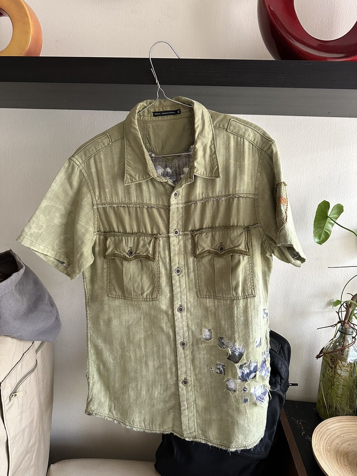 Marithe + Francois Girbaud 1990s Marithe Grancois Girbaud Thrashed Layered Shirt Size US M / EU 48-50 / 2 - 10 Thumbnail