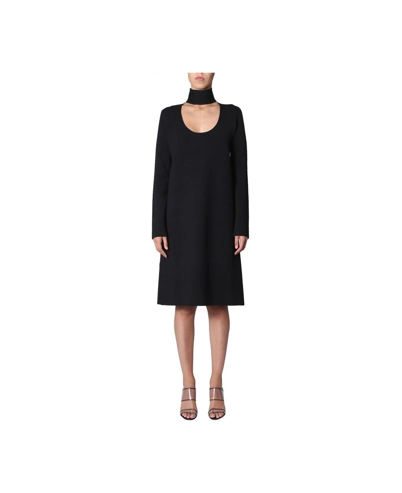 Bottega Veneta o1y0725 Midi Dress in Black Size S / US 4 / IT 40 - 4 Thumbnail