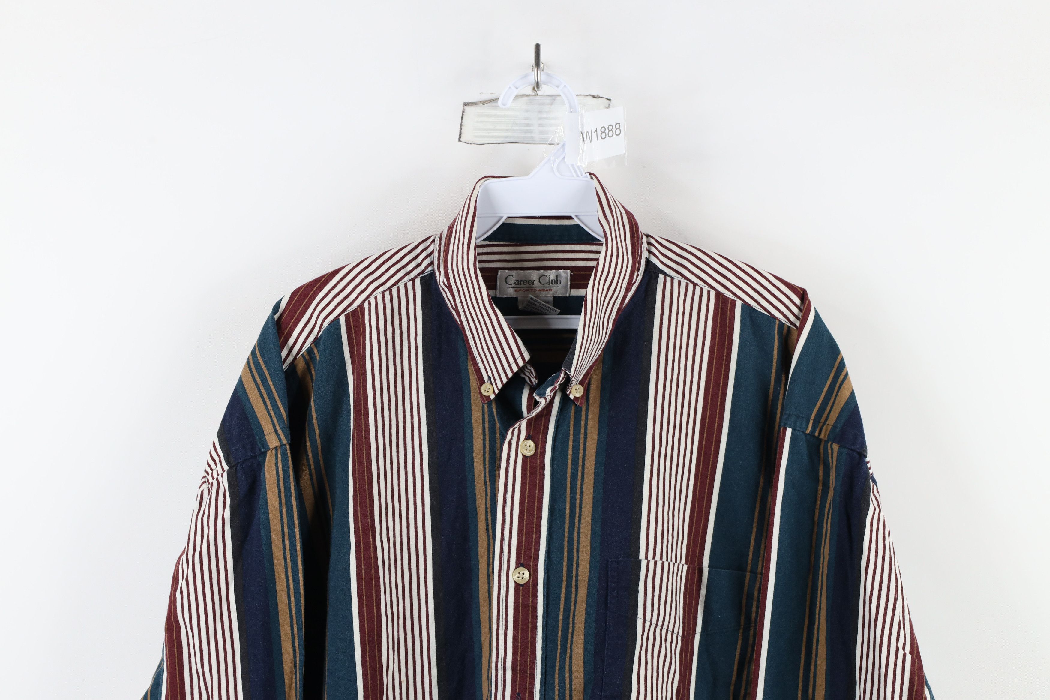 Vintage Vintage 90s Streetwear Striped Collared Button Down Shirt Size US L / EU 52-54 / 3 - 2 Thumbnail