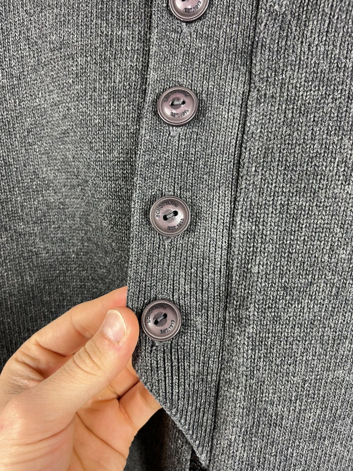 Schott × Vintage Vintage Schott NYC zip knitted sweater button up knit hoodie Size US XL / EU 56 / 4 - 9 Thumbnail