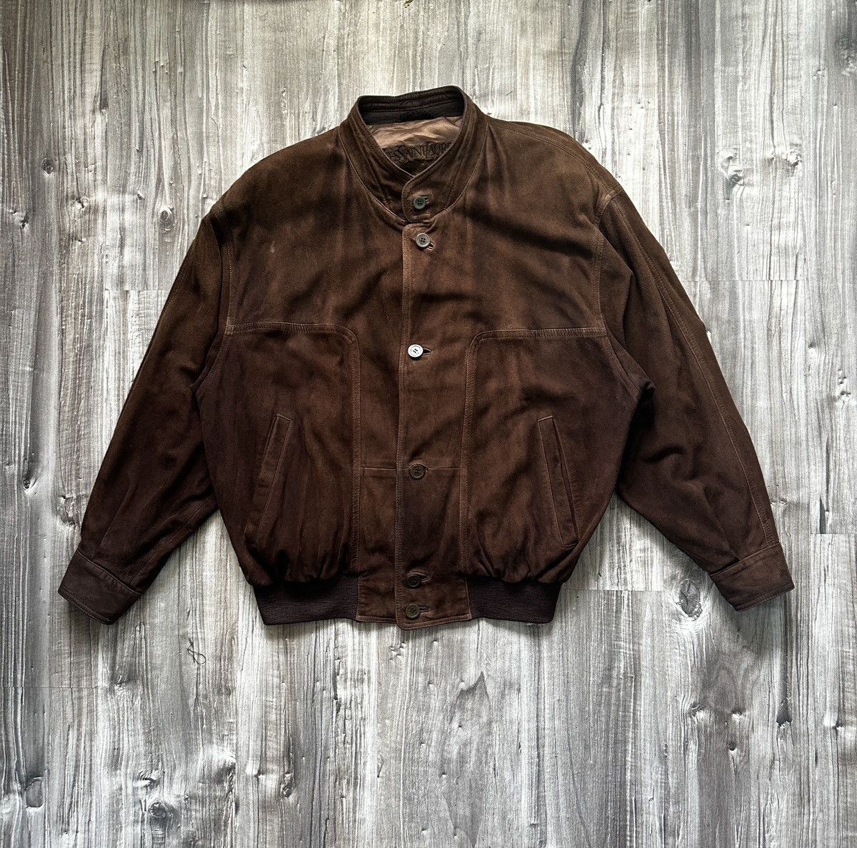 image of Archival Clothing x Vintage YVES Saint Laurent YSL Leather Jacket 80's in Brown, Men's (Size Large)