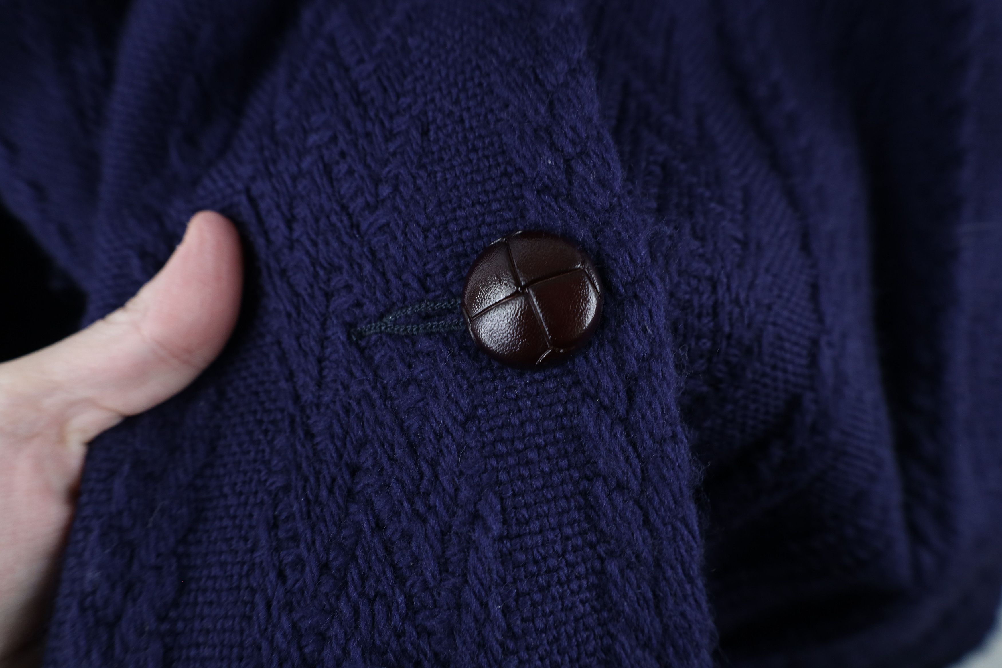 Vintage Vintage 90s Cable Knit Wool Cashmere Alpaca Jacket Blue Size XL / US 12-14 / IT 48-50 - 5 Thumbnail