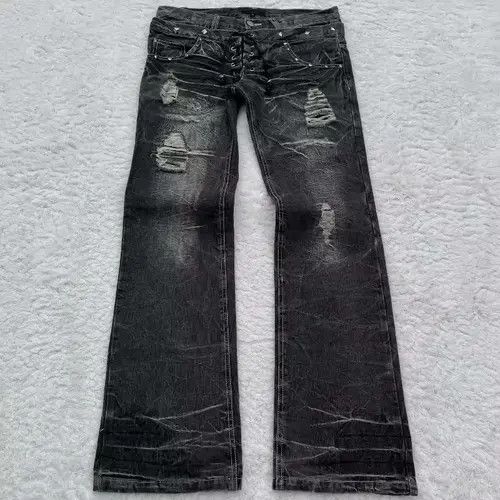 Grunge Design Retro Flared Washed Y2k Jeans Pants