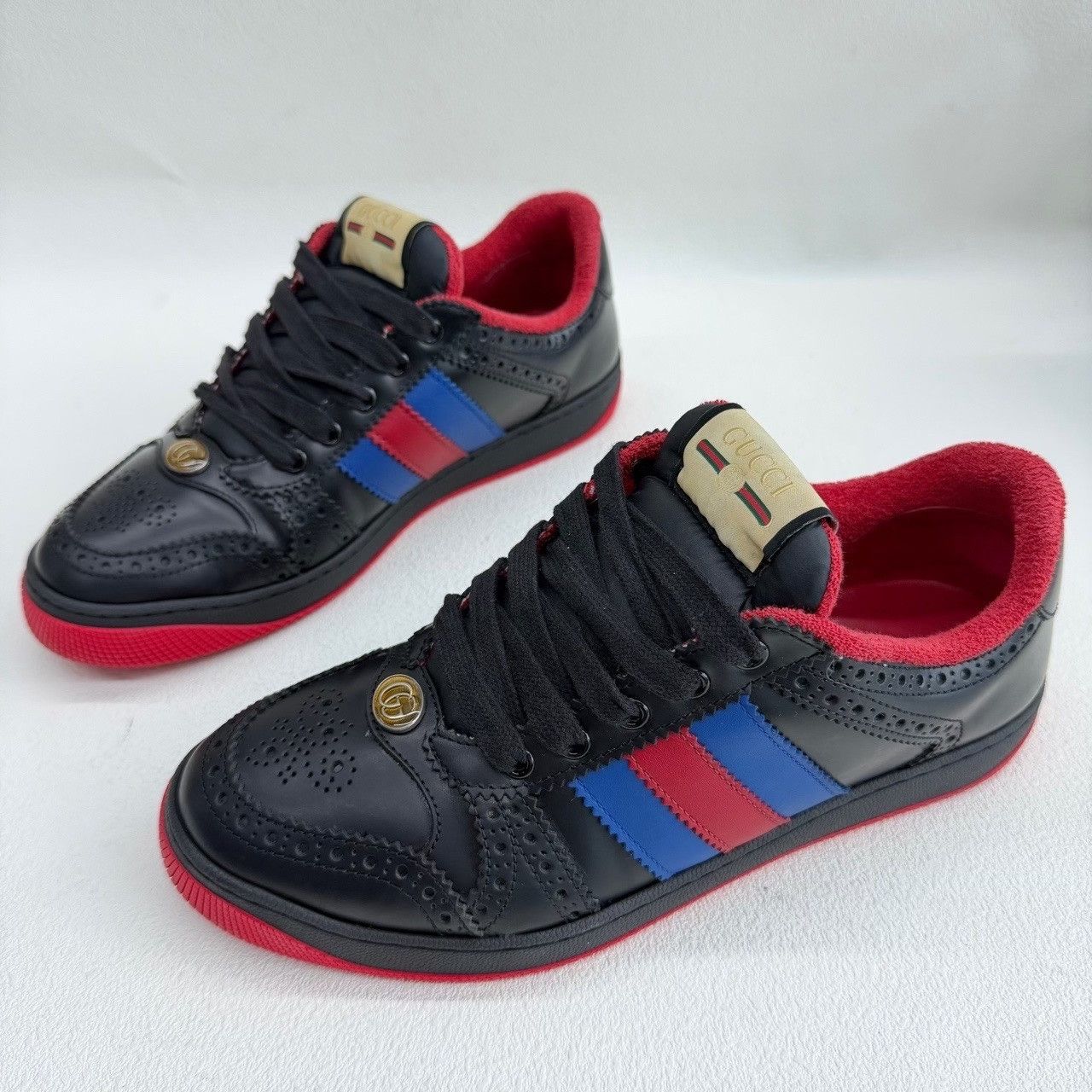 Gucci Gucci Leather Black Lowtop Sneakers 8 Men Size US 8 / EU 41 - 1 Thumbnail