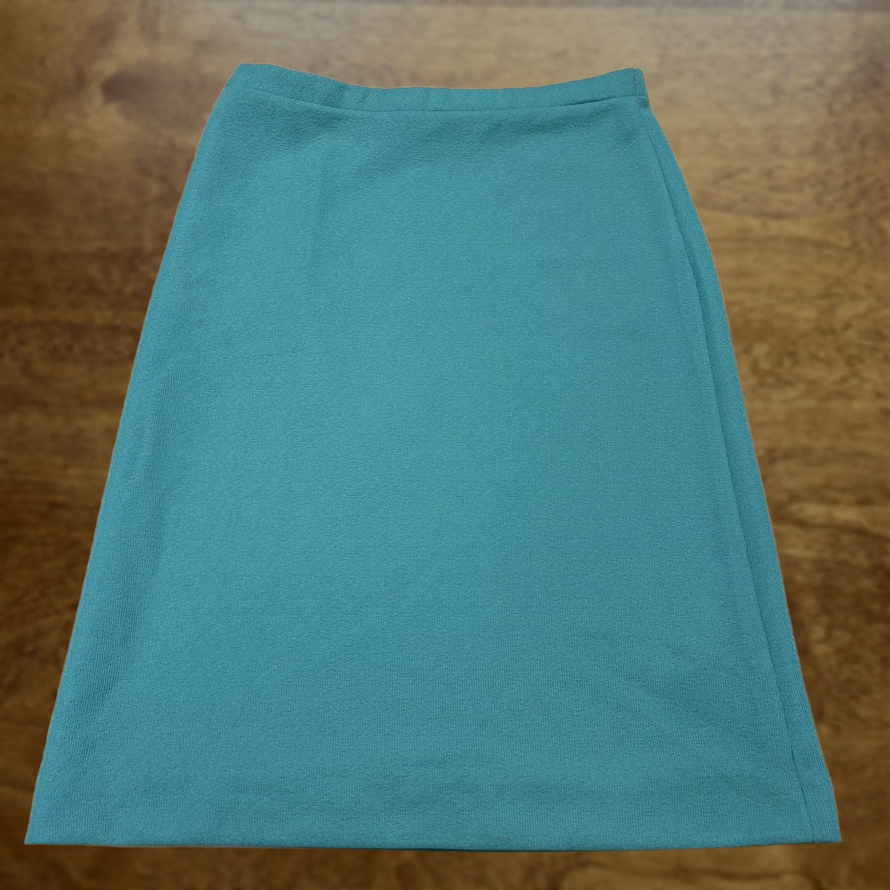 Vintage VINTAGE Devon Skirt Womens 14 Green Knit A-Line Knee Length Office Union Made Size 36" / US 14 / IT 50 - 1 Thumbnail