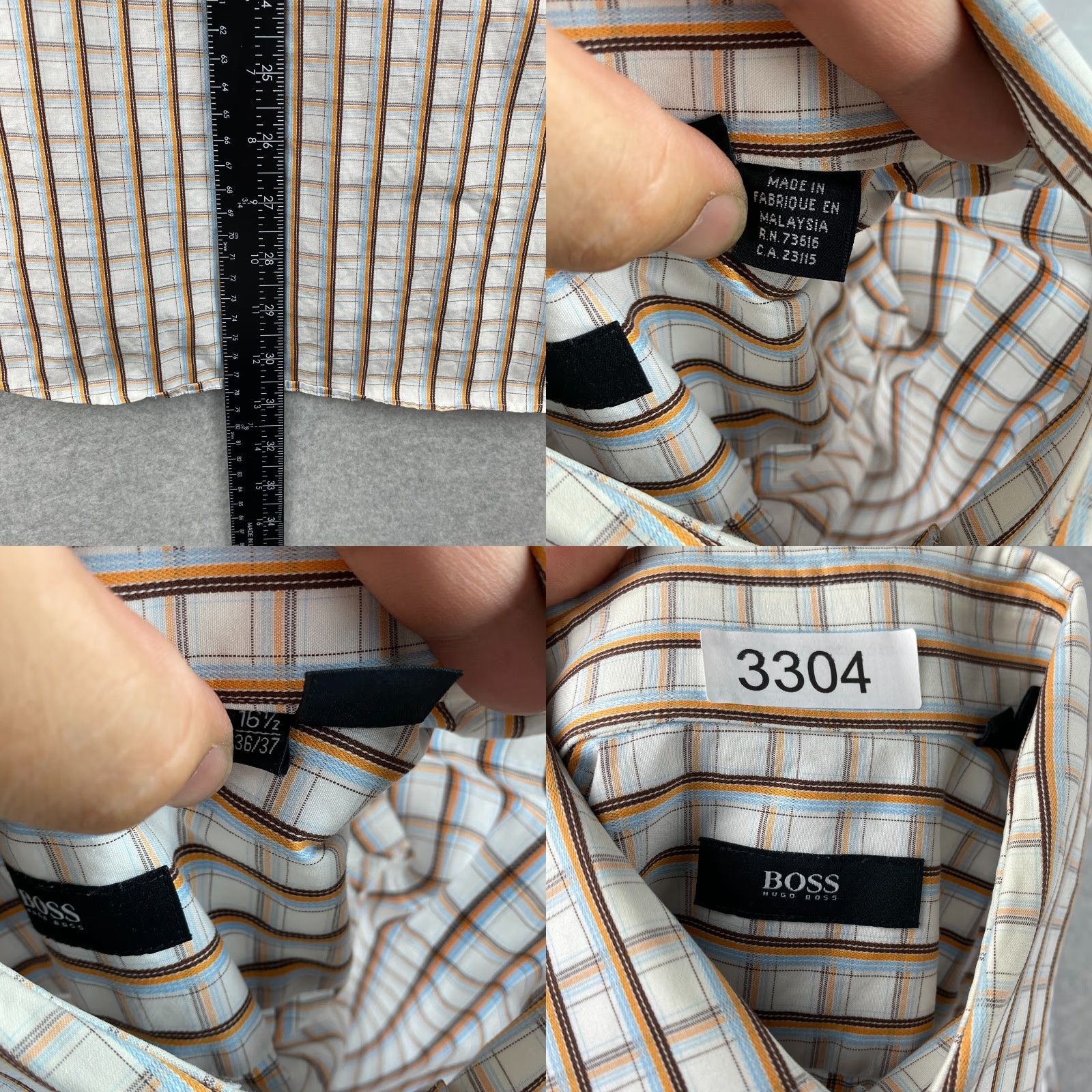 Hugo Boss Hugo Boss Button Up Shirt Mens 16.5 36/37 Multicolor Long Sleeve Knit Preppy Size US XL / EU 56 / 4 - 8 Thumbnail