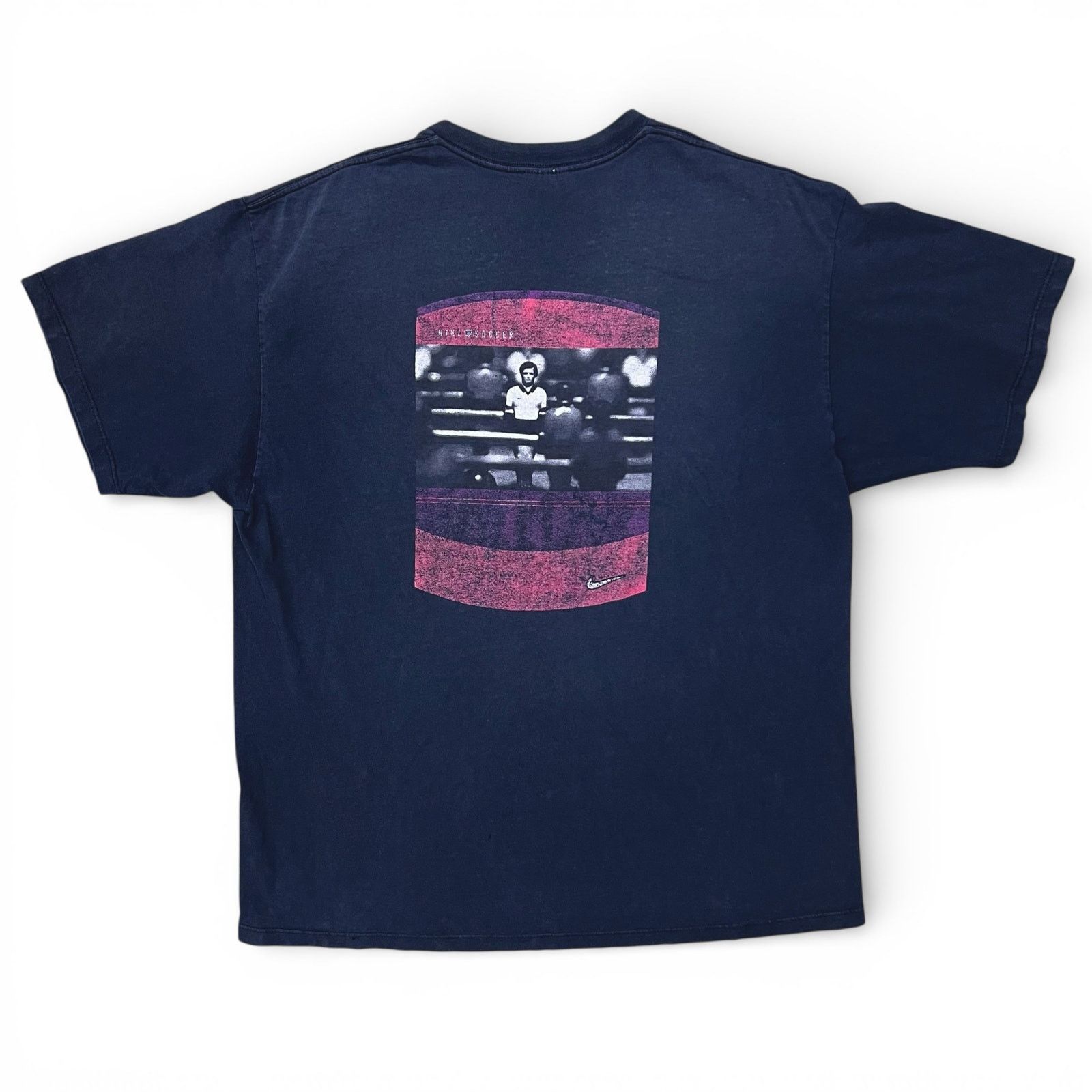 Nike × Vintage Vintage Nike Soccer Foosball Players Faded Black T Shirt L Size US L / EU 52-54 / 3 - 1 Thumbnail