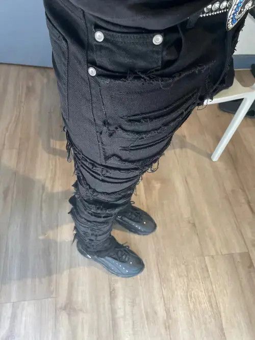 Designer Opium Black Hole Ripped Jeans Size US 30 / EU 46 - 2 Thumbnail