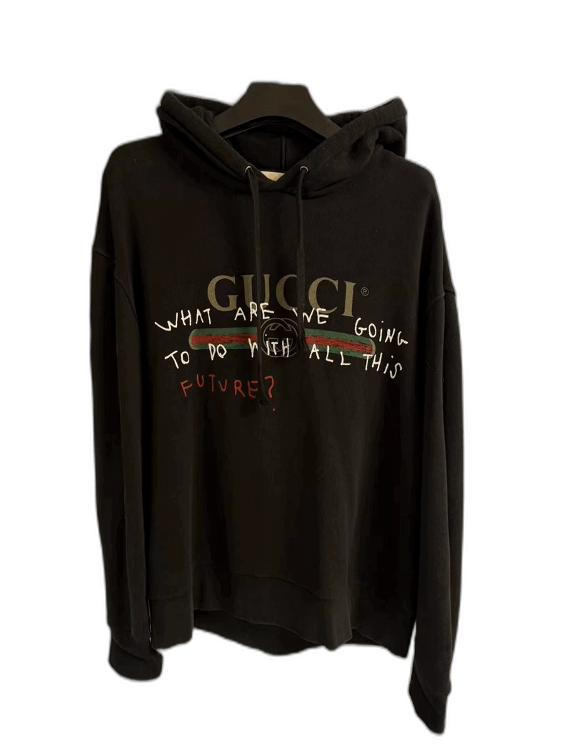 Gucci Gucci Black Graffiti Logo Hoodie XL-2505 Size US XL / EU 56 / 4 - 1 Thumbnail