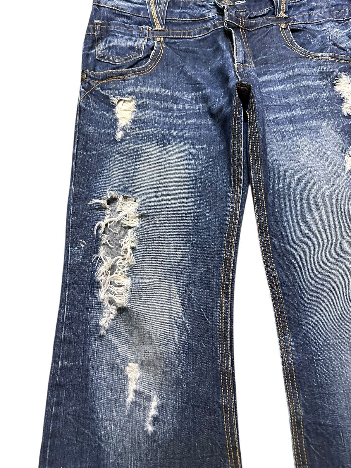 Dr. Collectors Vintage Japanese Brand Flare Comb Grunge Distressed Denim Size US 34 / EU 50 - 5 Thumbnail