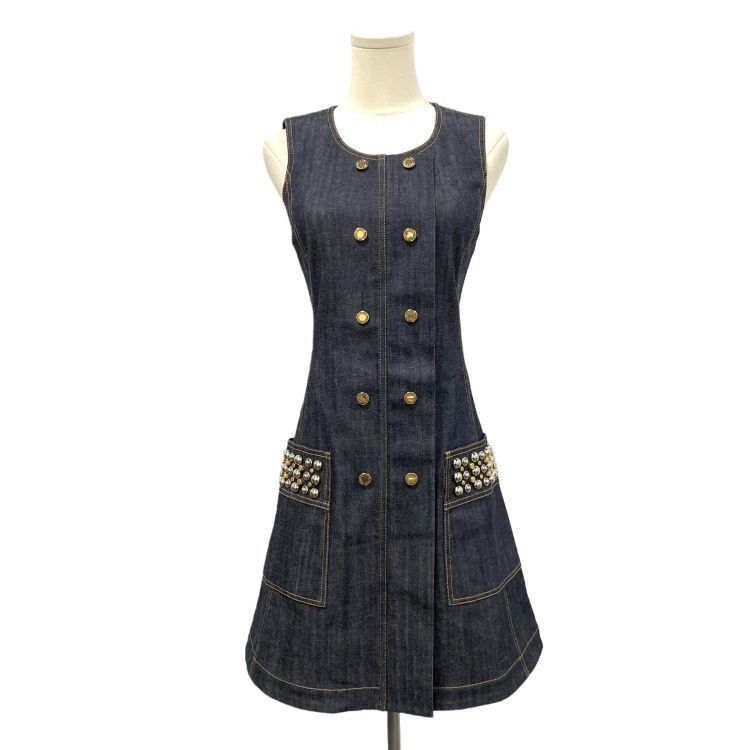 Louis Vuitton Louis Vuitton Studded Denim Dress Size 36 Size XS / US 0-2 / IT 36-38 - 1 Thumbnail
