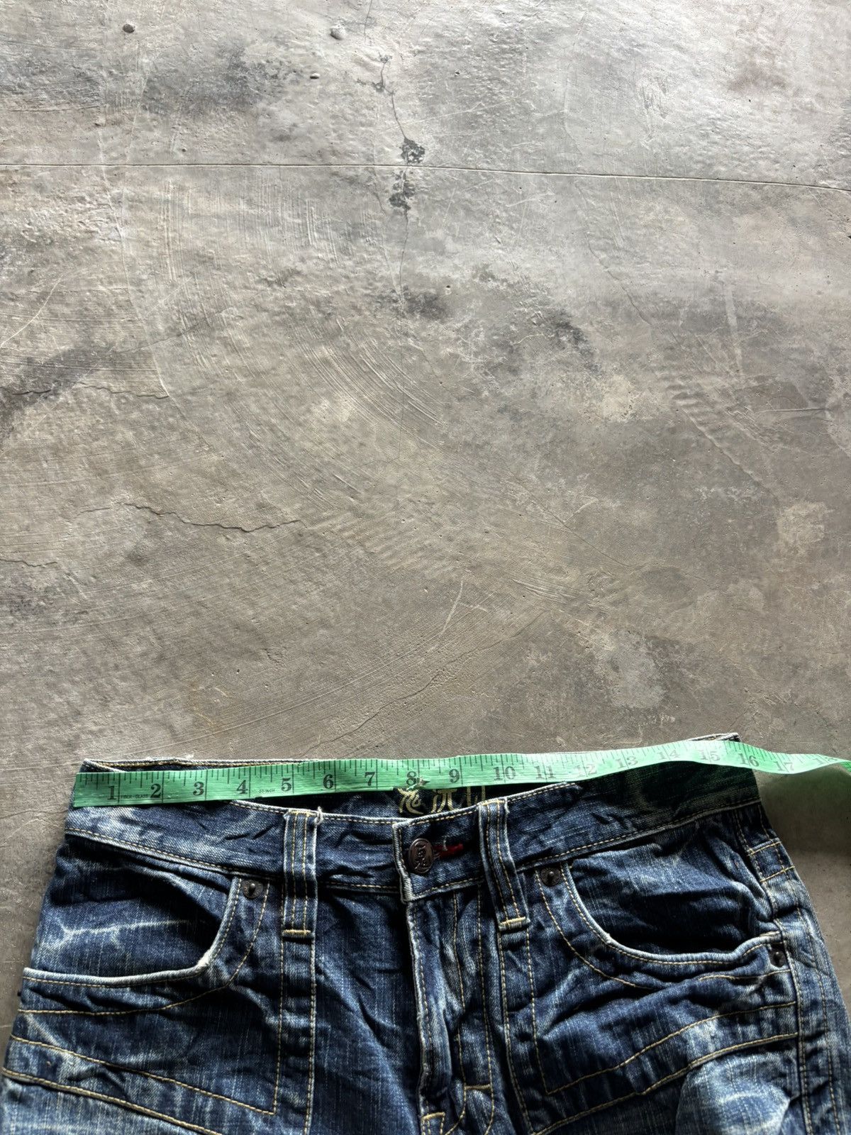 Karakuri Tamashii ONIARAI JAPANESE DENIM washed whiskered mud rusty style Size US 31 - 17 Thumbnail