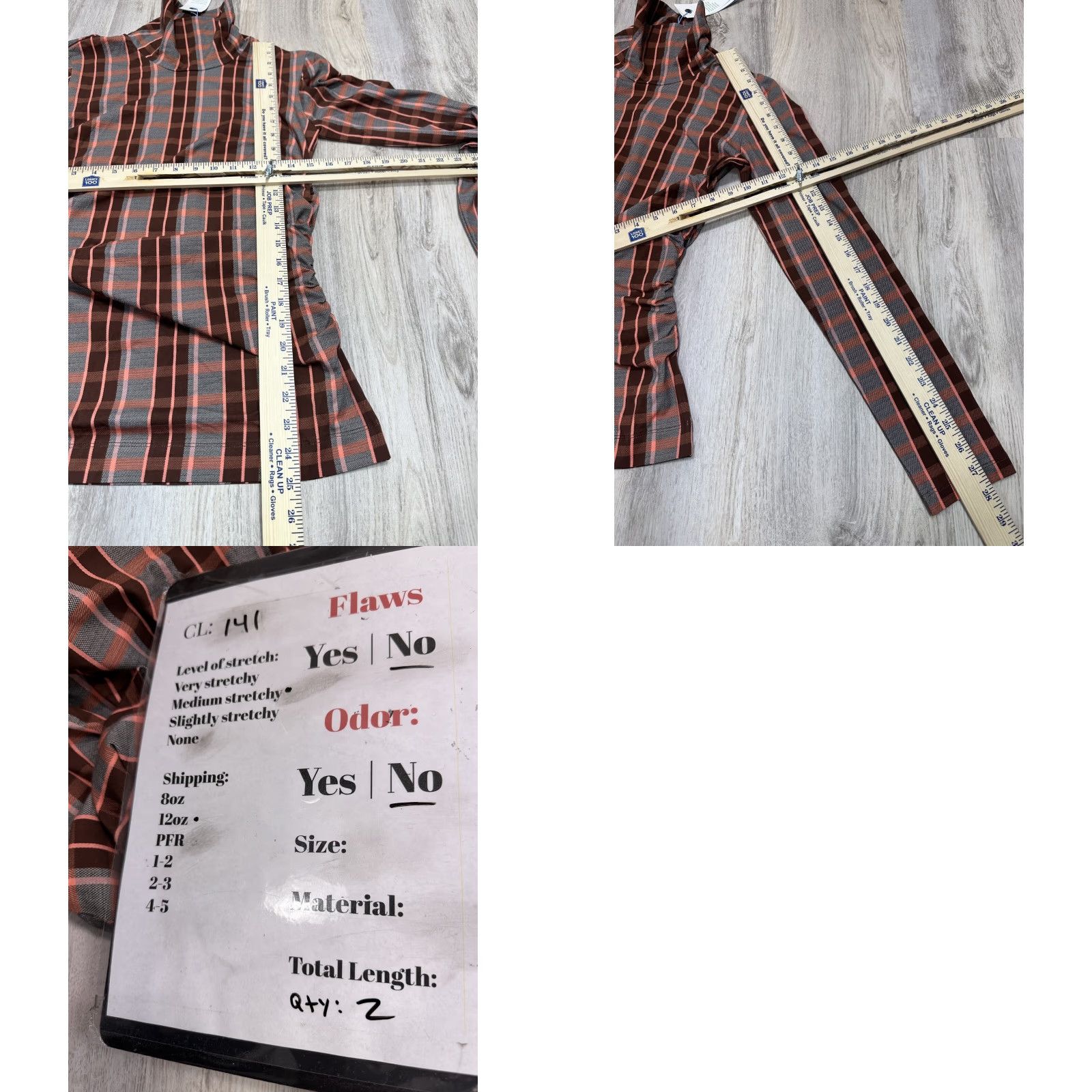 Tanya Taylor Tanya Taylor Selby Top Gray Burgundy Checkered Pullover Organic Cotton Sz S Pullover Womens Shirt Turtleneck Long Sleeve, 195 Size S / US 4 / IT 40 - 8 Thumbnail
