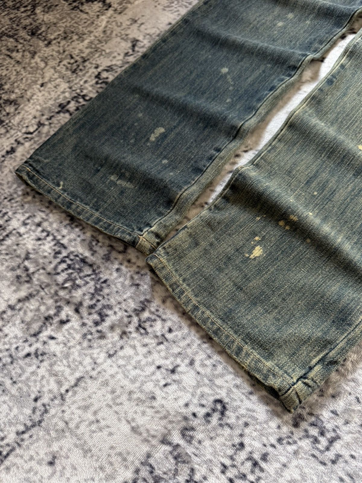 20471120 Gumu Japan Green Mud Wash Double Waist Double Studs Jeans Size US 32 / EU 48 - 12 Thumbnail