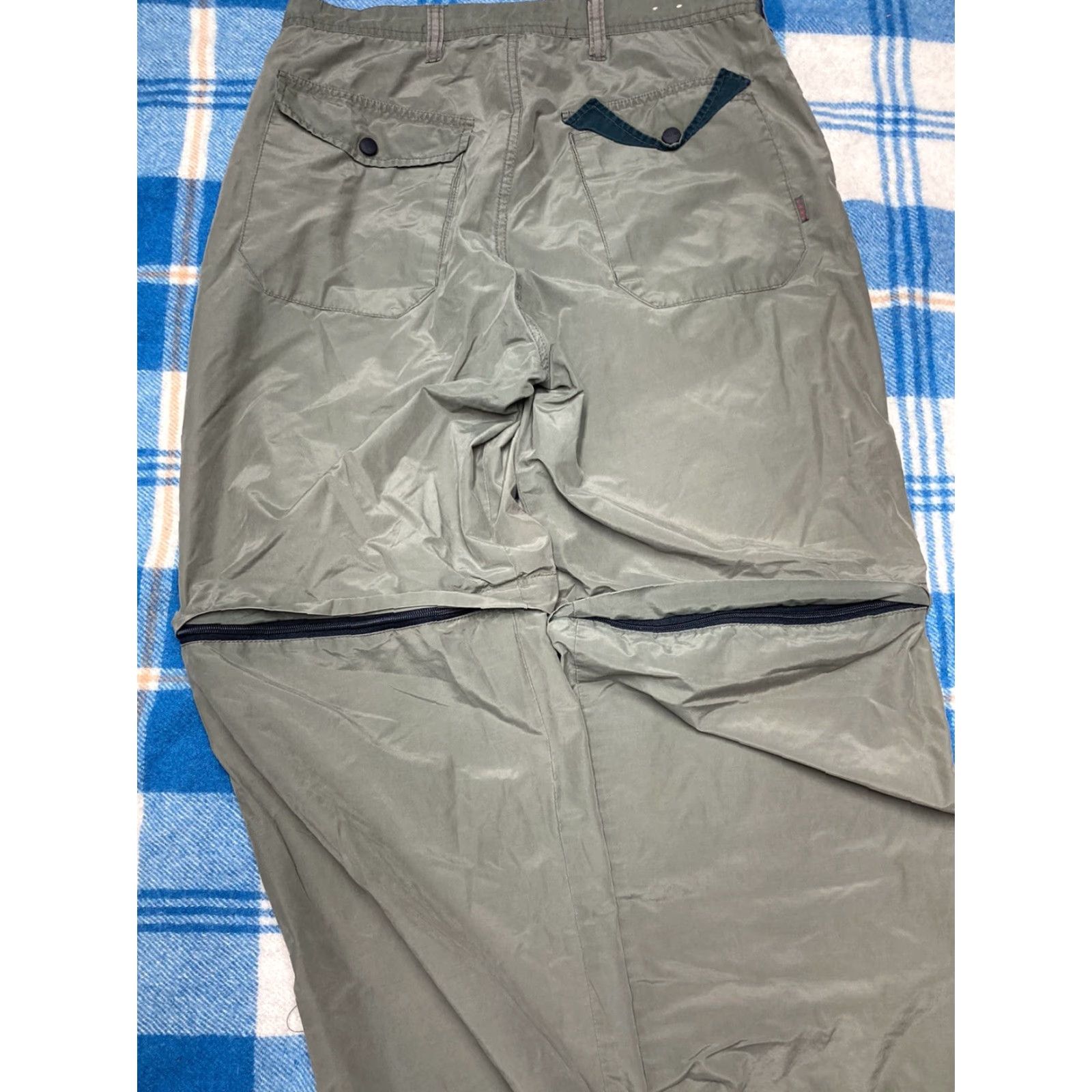 Olive VINTAGE Cargo Pants Womens Pants Drawstring Zipper Olive Green Baggy Y2K 32 Green Military Style Size 24" / US 00 / IT 34 - 8 Thumbnail