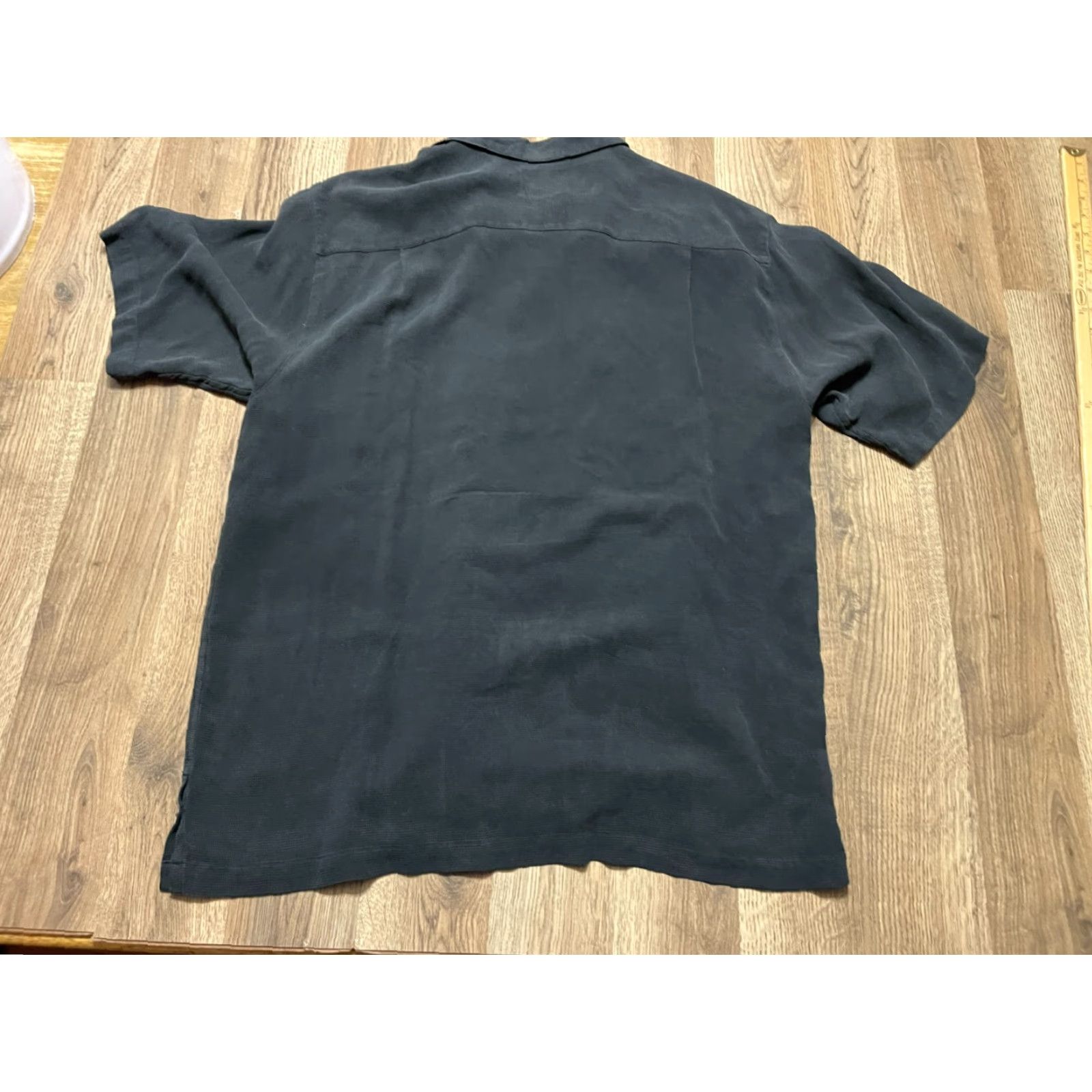 Vintage Luau Shirt Mens Size Large Black Button Up Short Sleeve Silk Size US L / EU 52-54 / 3 - 2 Thumbnail