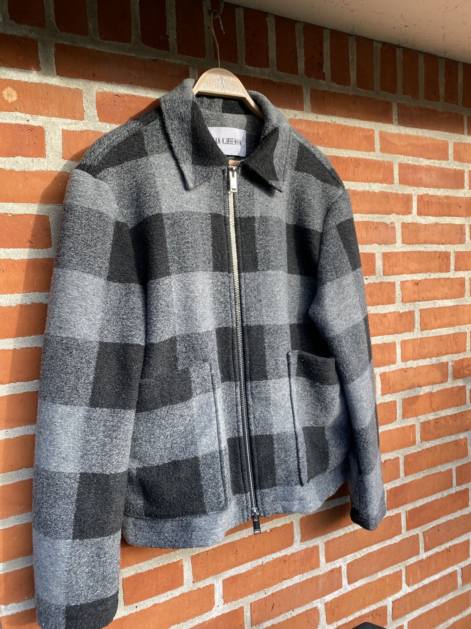 Acne Studios $810 - 50/L - Zip Boxy Jacket - Black/Grey Check Size US L / EU 52-54 / 3 - 15 Thumbnail