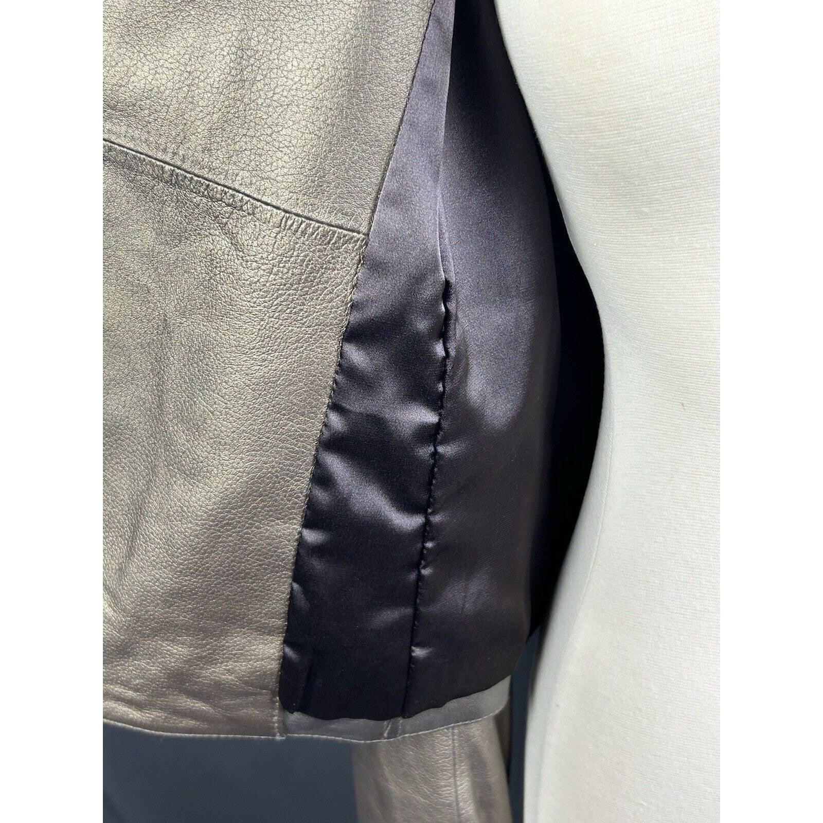 DKNY DKNYC Chinese Lambskin Leather Women Moto Jacket Iridescent Size S / US 4 / IT 40 - 9 Thumbnail
