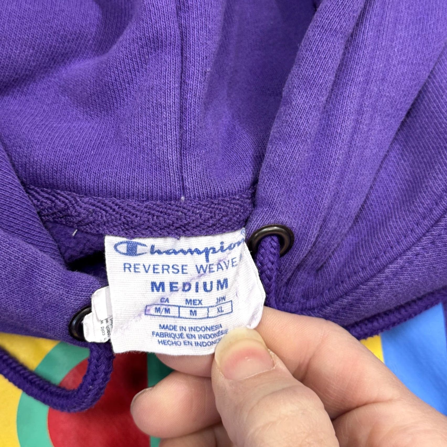 Champion Champion Hoodie Mens Medium Purple Reverse Weave Graphic Pullover Sweatshirt Size US M / EU 48-50 / 2 - 3 Thumbnail