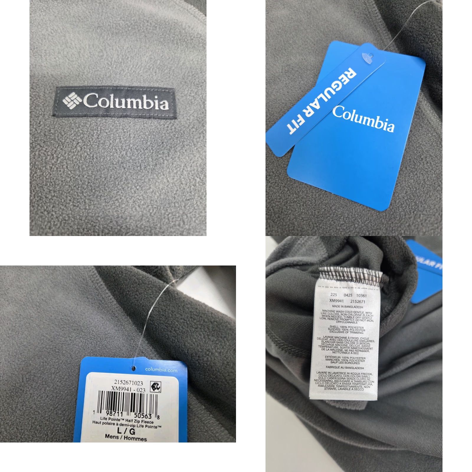 Alife NWT Columbia Life Pointe Long Sleeve 1/2 Zip Fleece Jacket Mens L Gray Size US L / EU 52-54 / 3 - 8 Thumbnail