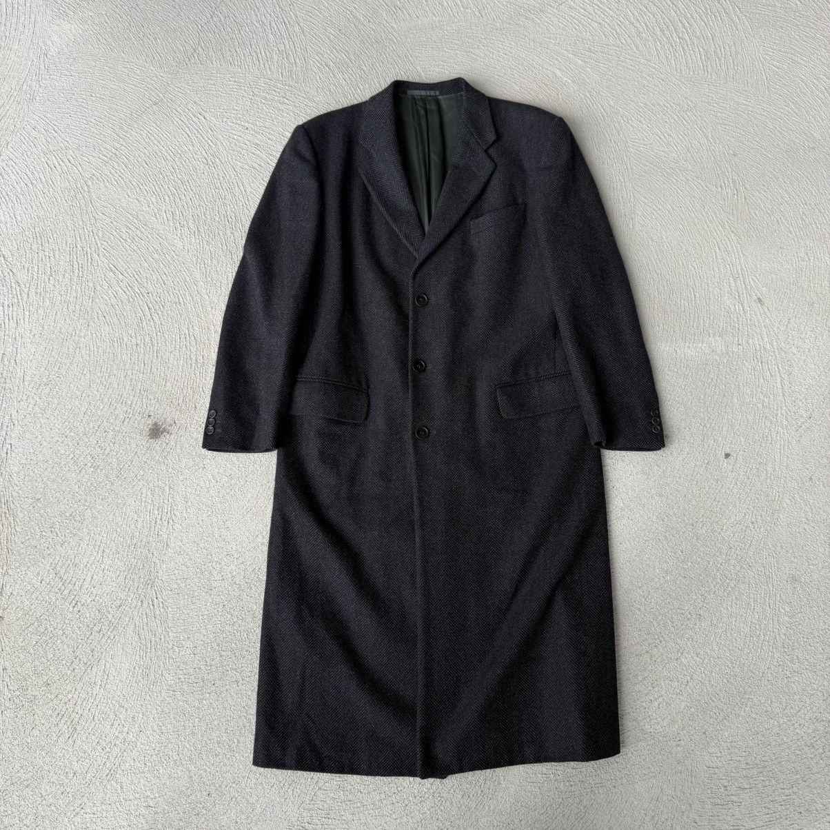 Armani Collezioni Armani Collezioni Herringbone Wool-Cashmere Maxi Coat Size US L / EU 52-54 / 3 - 1 Thumbnail