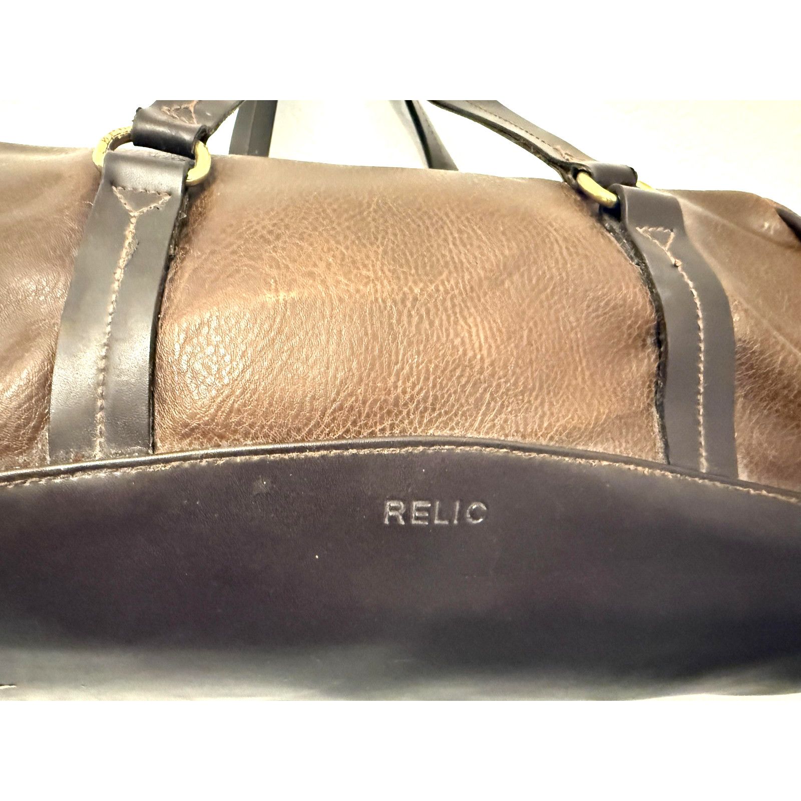 Relic Vintage Relic Brown Leather Duffel Bag Satchel Travel 13" Size ONE SIZE - 2 Thumbnail