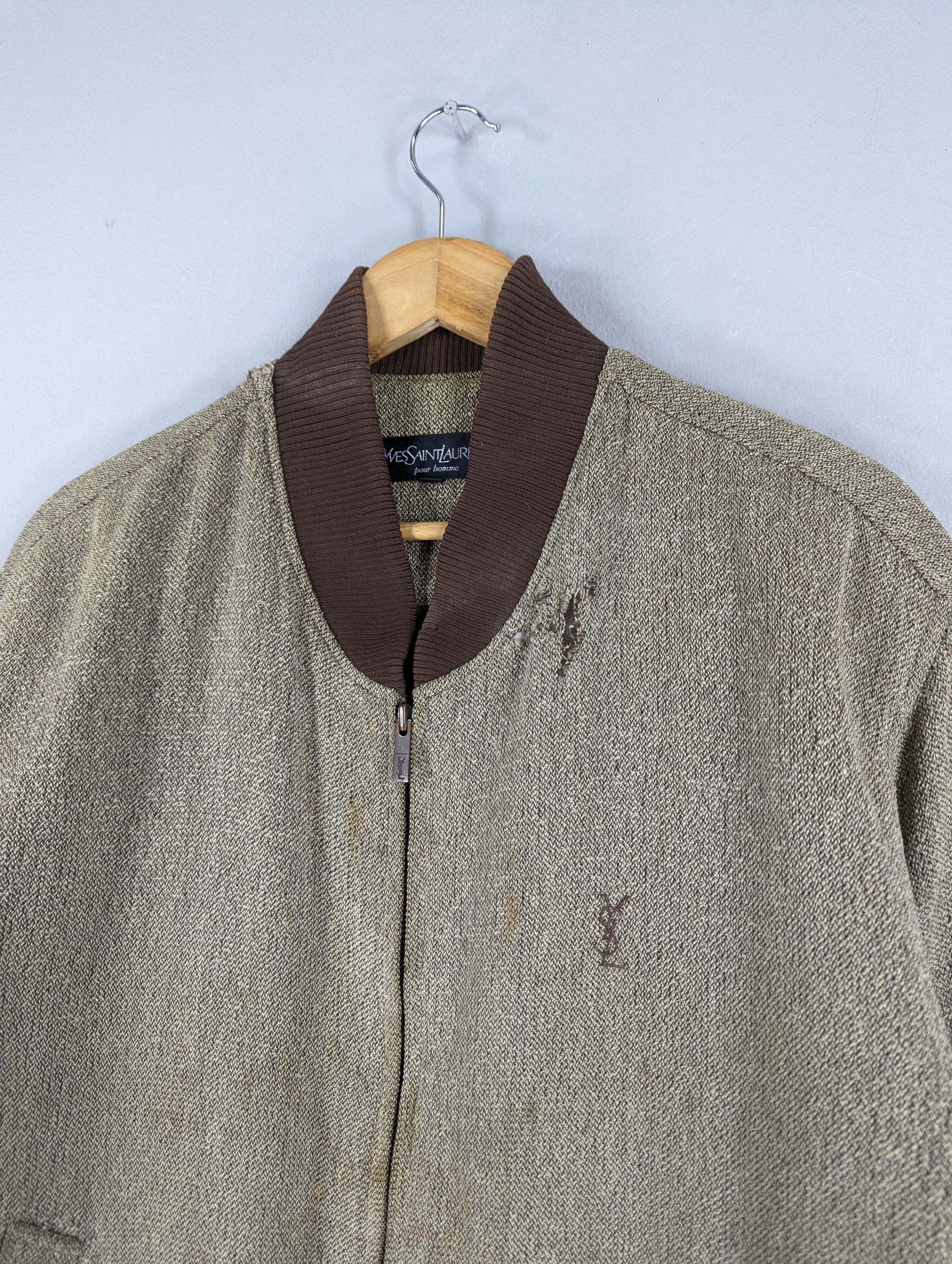 Yves Saint Laurent Vintage Yves Saint Laurent Ysl Distressed Bomber Jacket Size US L / EU 52-54 / 3 - 4 Thumbnail